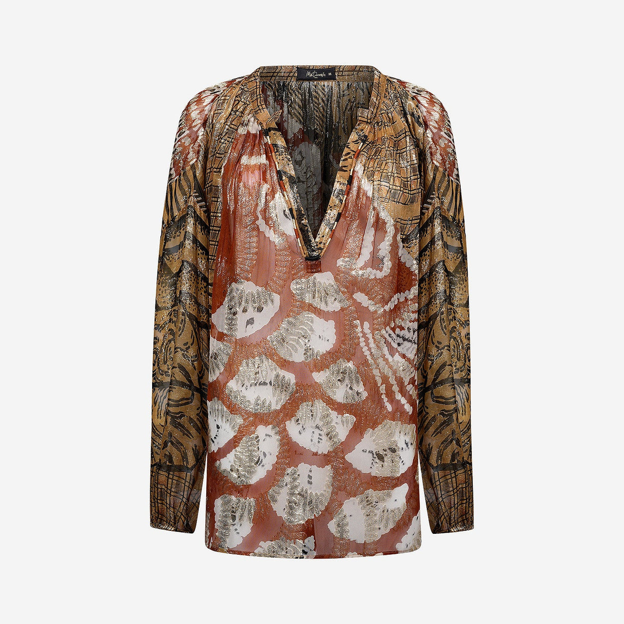 Blouse Layla - Caramel : Foulard en viscose lamé et fil doré Mes Demoiselles - Image 6