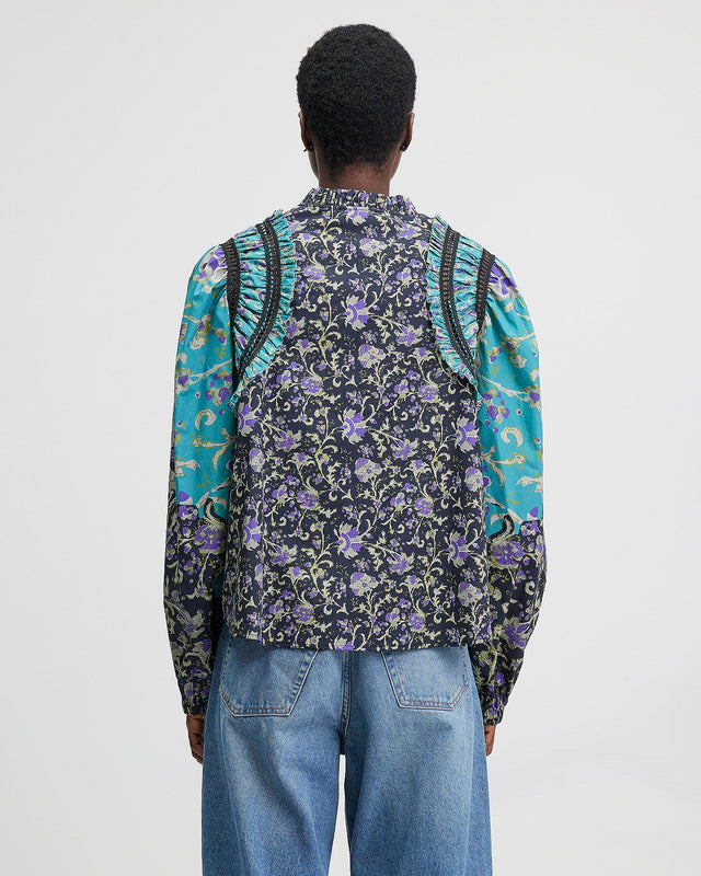 LA CHEMISE POM TURQUOISE NOIR | MES DEMOISELLES PARIS - Image 3