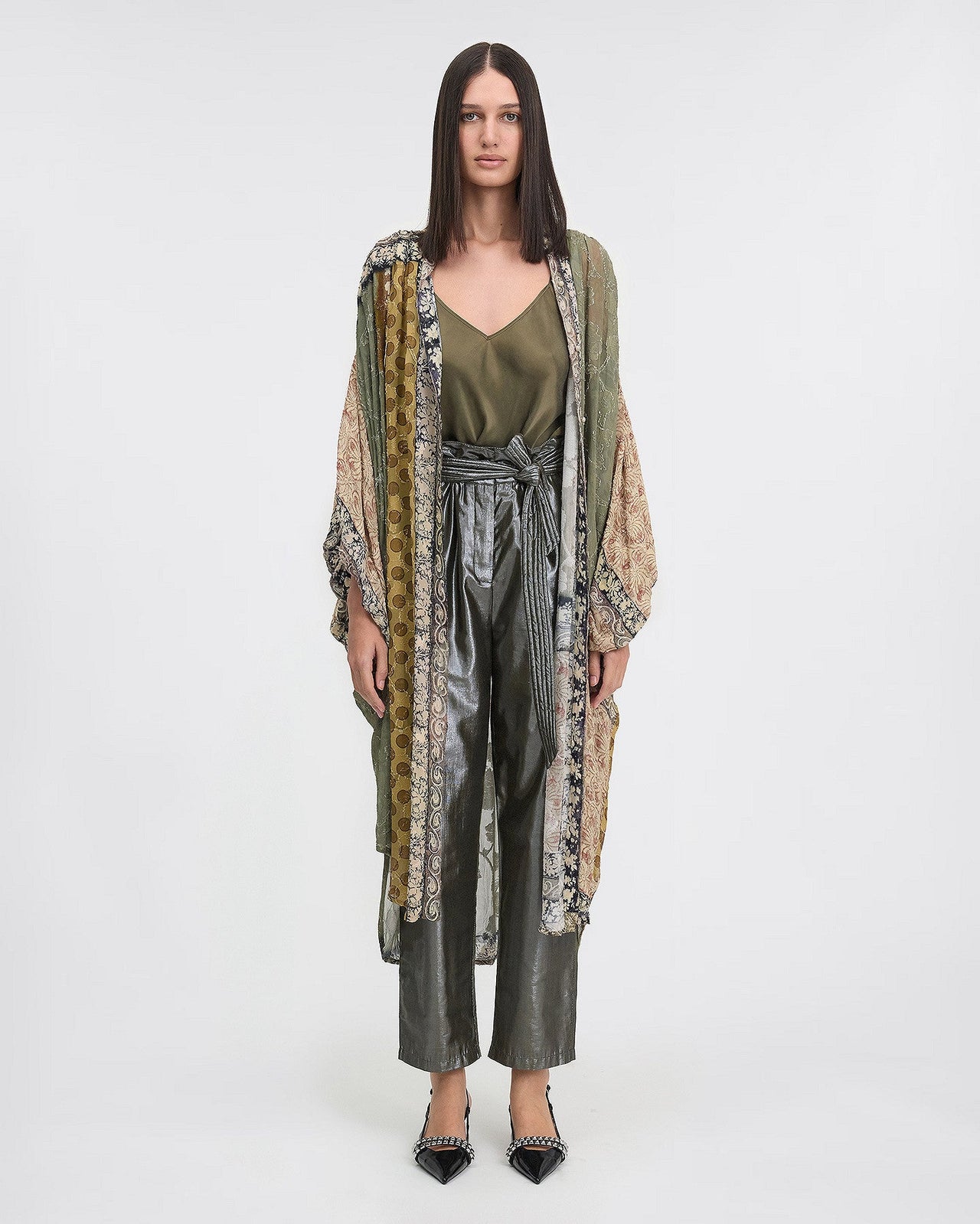 Robe chemise en jacquard viscose et patch : Chemises & tops Mes Demoiselles - Image 1