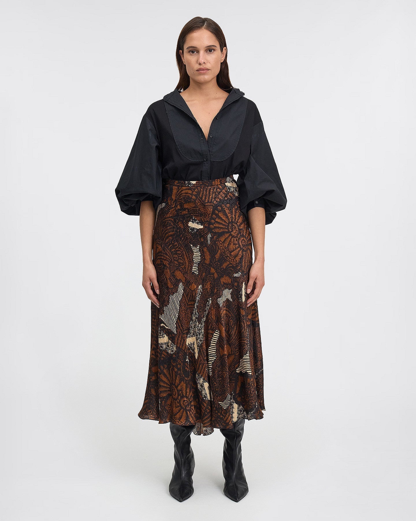 LA JUPE ANCHOR IMPRIMÉ MARRON | MES DEMOISELLES PARIS
