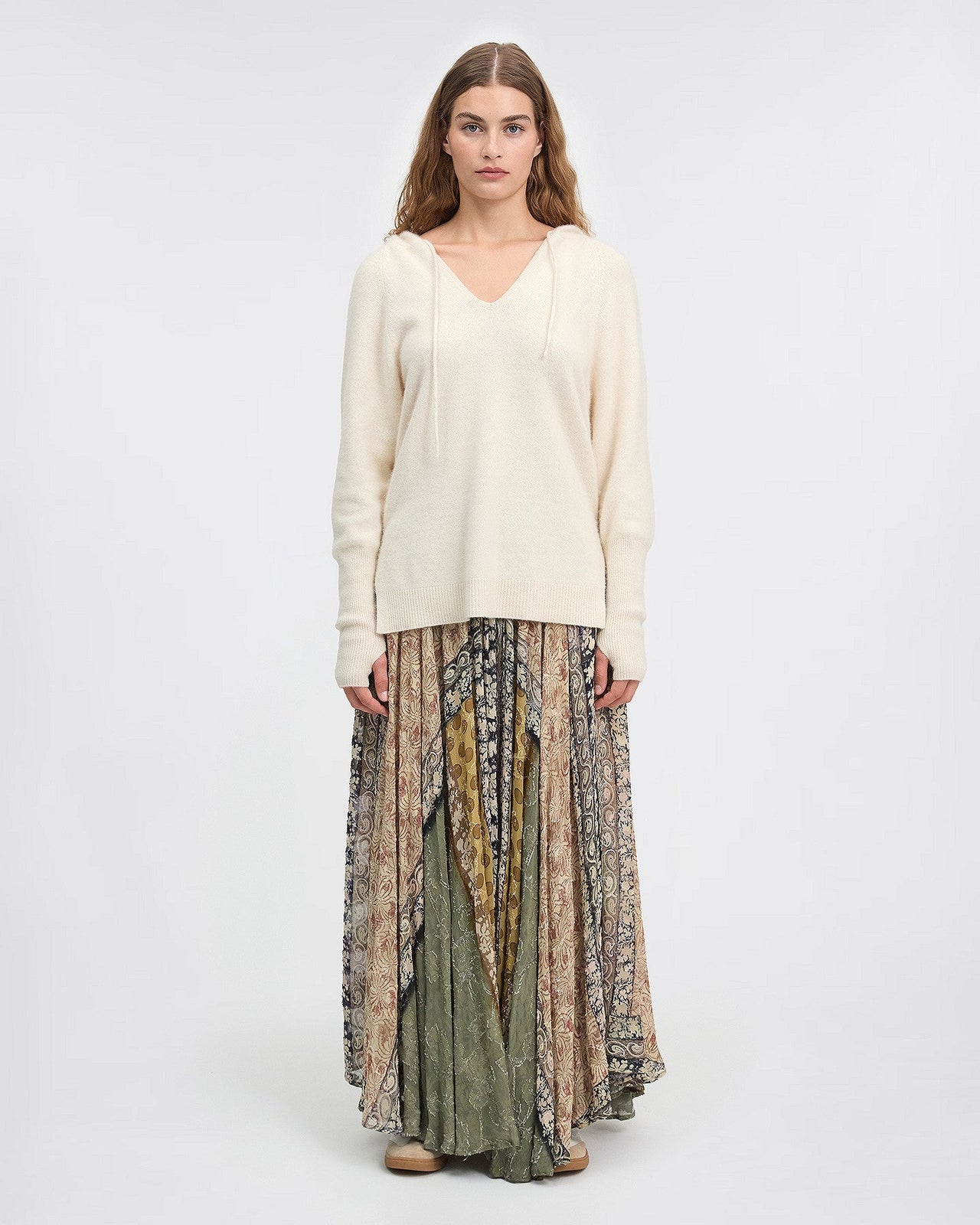 LA JUPE SYNTHI IMPRIMÉ KAKI | MES DEMOISELLES PARIS - Image 1