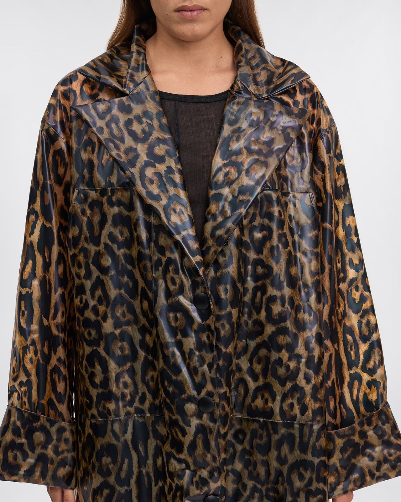 Manteau Fiona - Jaune : Imperméable stylé impirmé léopard Mes Demoiselles - Image 4