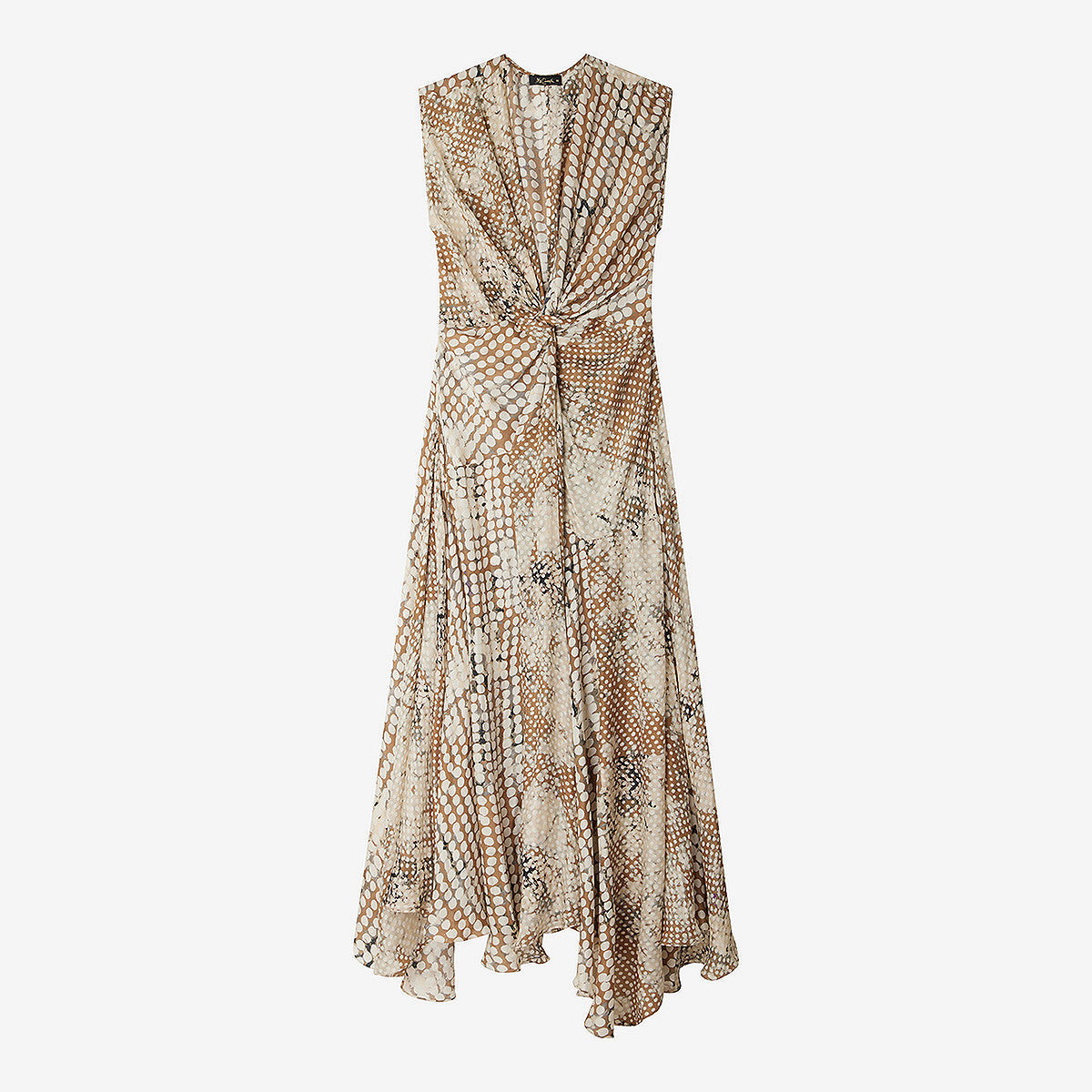 Robe Dido - Beige : Robe longue imprimé pois beige Mes Demoiselles