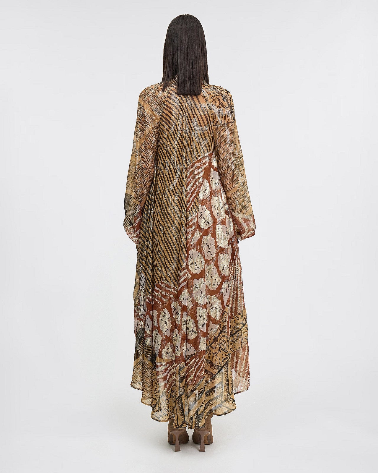 Robe Lisa - Caramel : Foulard en viscose lamé et fil doré Mes Demoiselles - Image 4