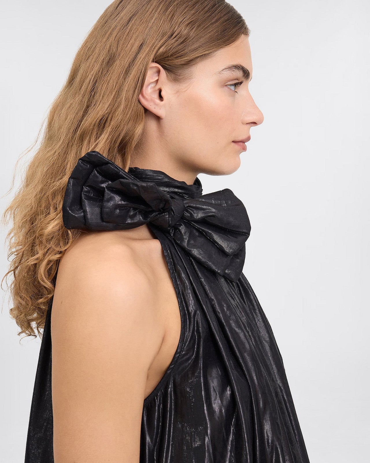 Robe Venus - Noir : Robe féminine courte en fil lurex tissé noir Mes Demoiselles - Image 6