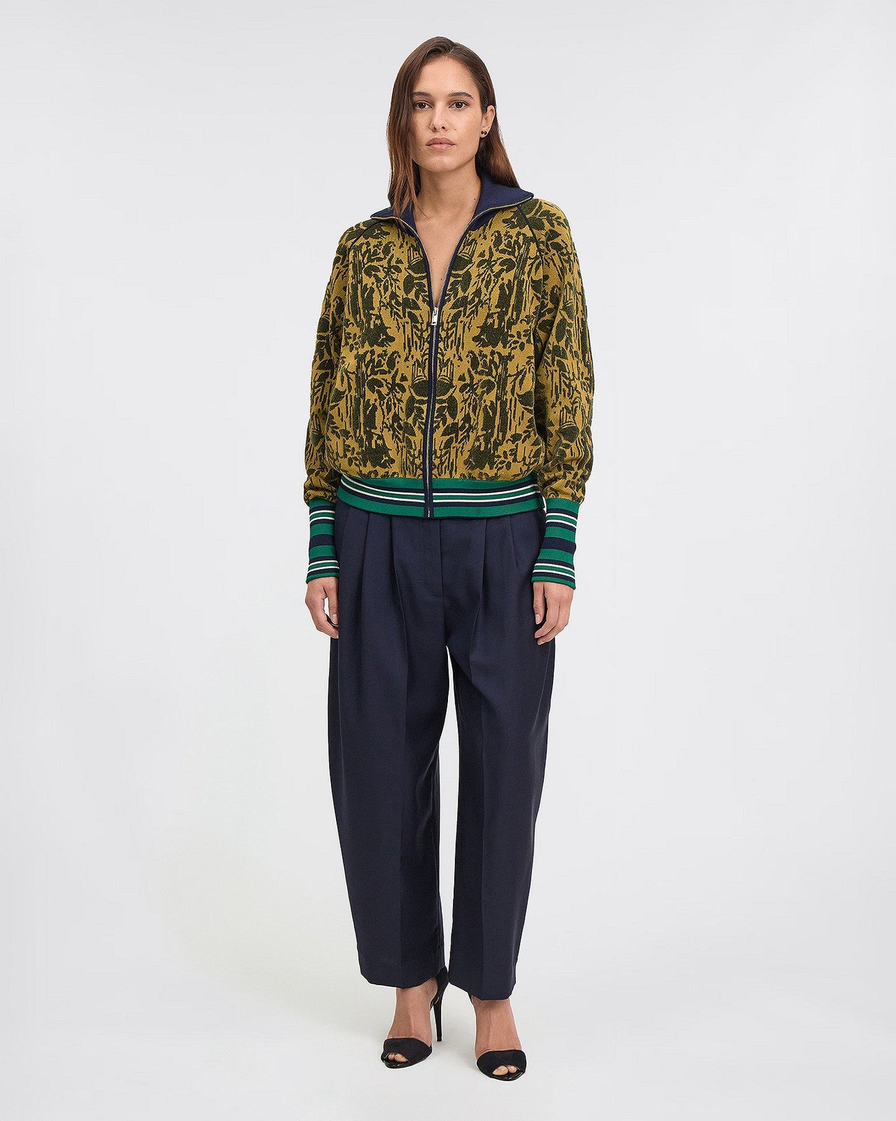 Veste au look sportif en jacquard de velours : Manteaux & vestes Mes Demoiselles - Image 1