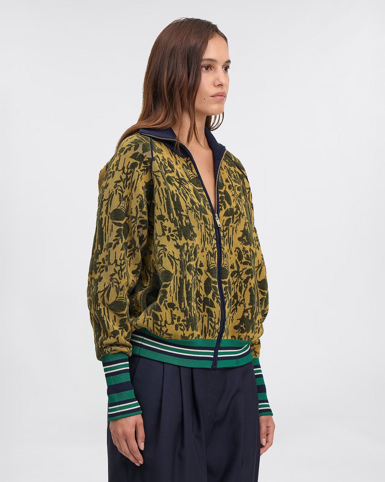 Veste au look sportif en jacquard de velours : Manteaux & vestes Mes Demoiselles - Image 3