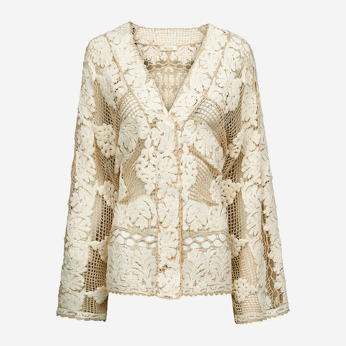 Gilet Drenna - Ivoire : Veste kimono courte au crochet couleur noire Mes Demoiselles - Image 6