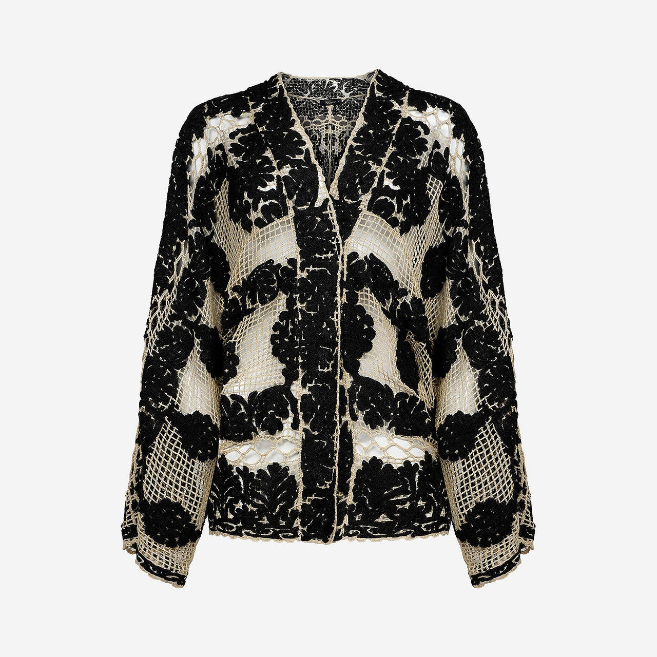 Gilet Drenna - Noir : Veste kimono courte au crochet couleur noire Mes Demoiselles - Image 7