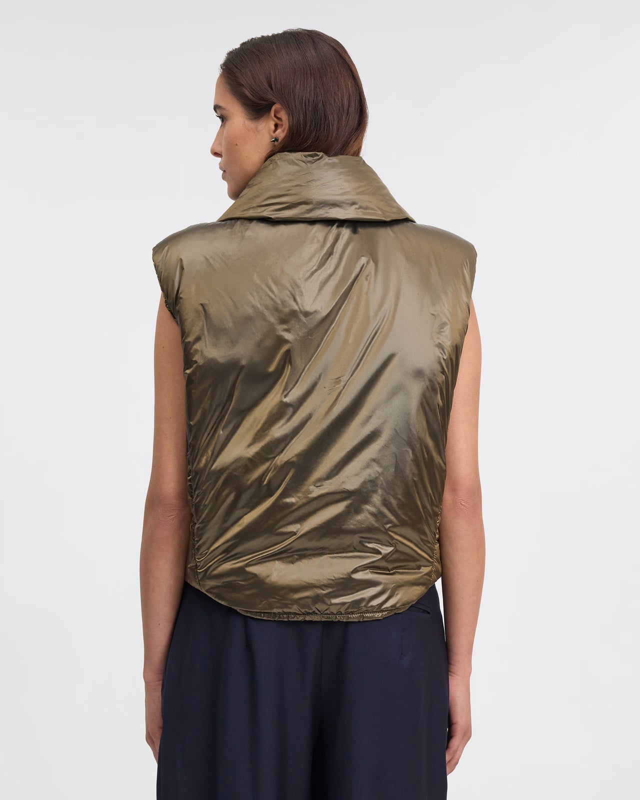 Doudoune courte sans manches kaki bronze : Manteaux & vestes Mes Demoiselles - Image 2