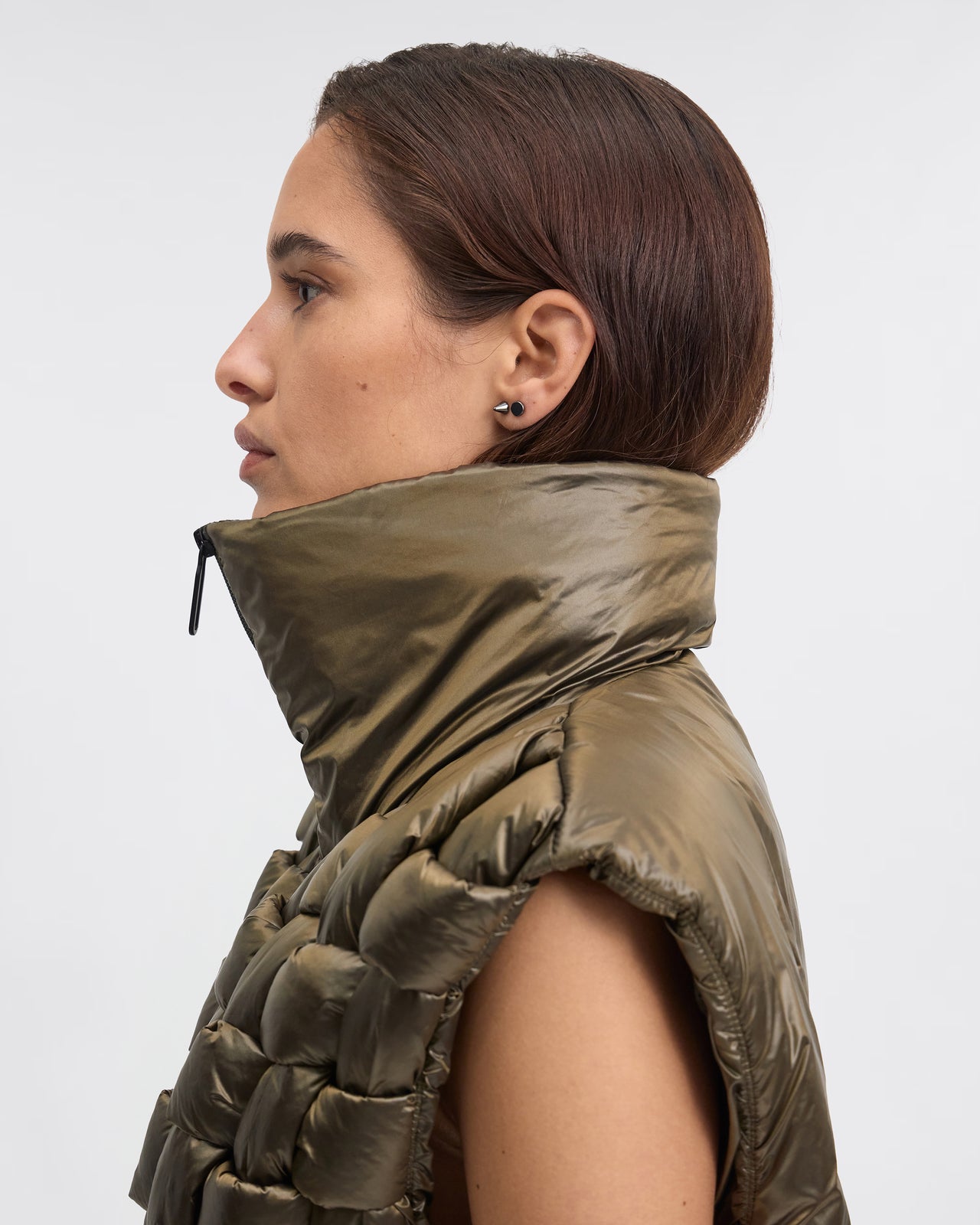 Gilet Vasco - Kaki : Doudoune courte sans manches kaki bronze Mes Demoiselles - Image 5