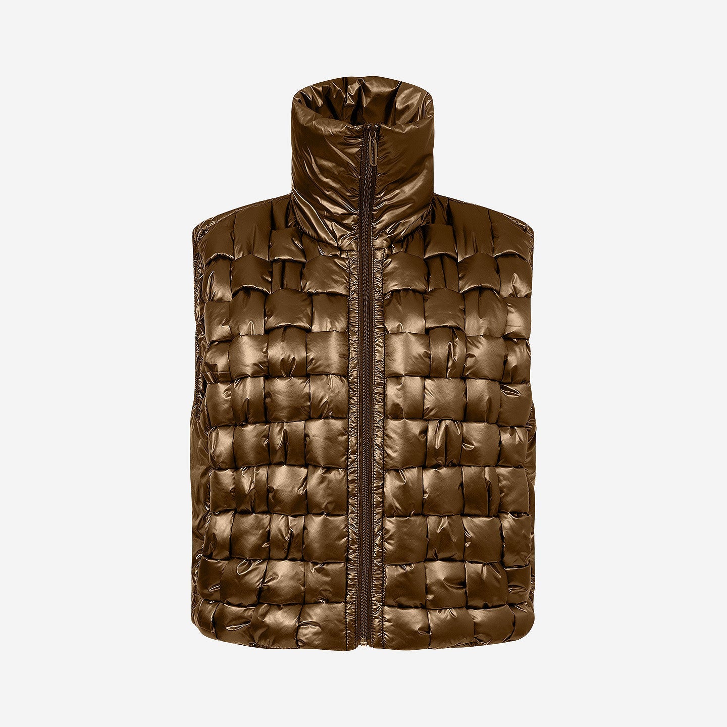 Gilet Vasco - Kaki : Doudoune courte sans manches kaki bronze Mes Demoiselles