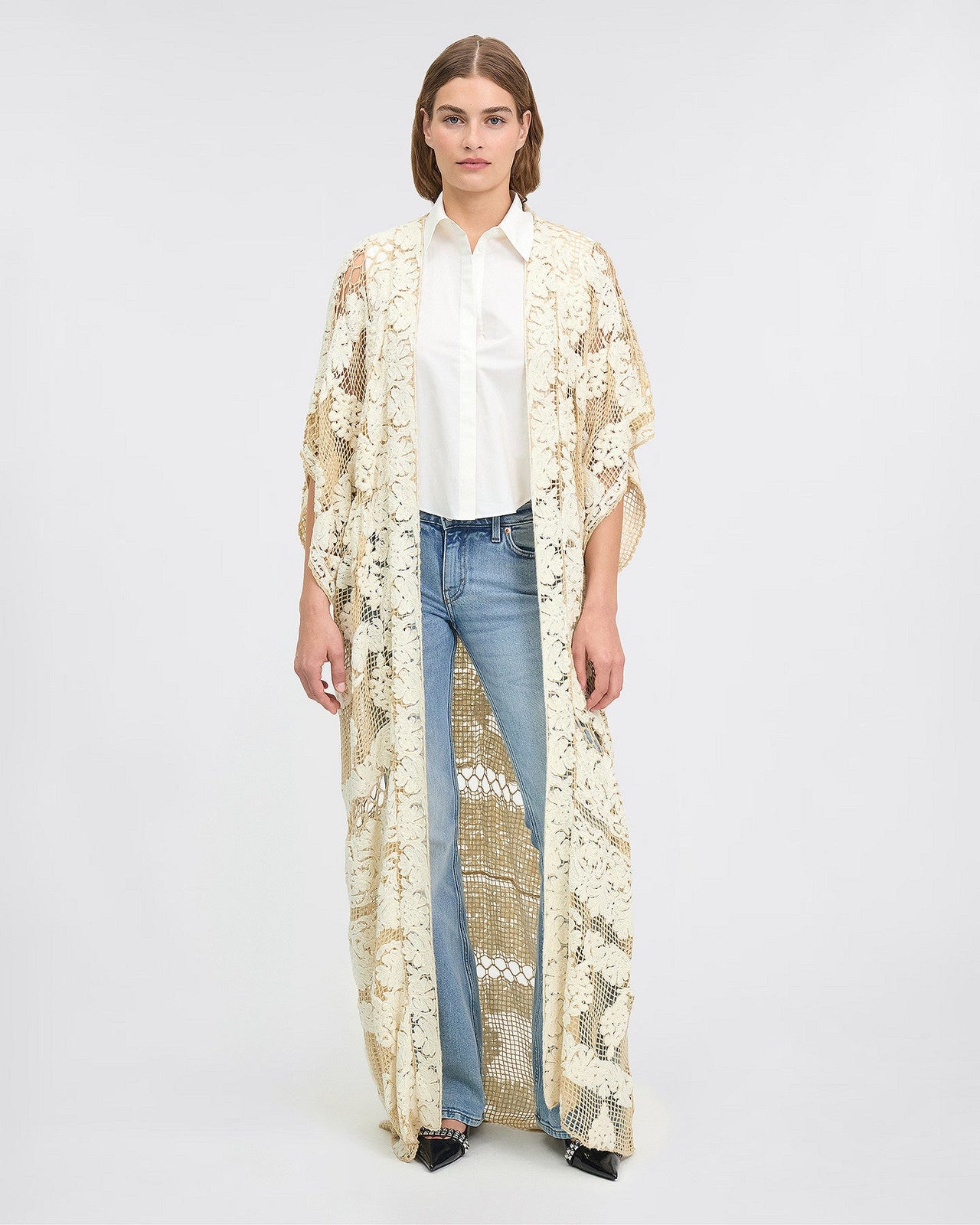 Kimono au crochet ivoire : Kimonos & ponchos Mes Demoiselles - Image 1