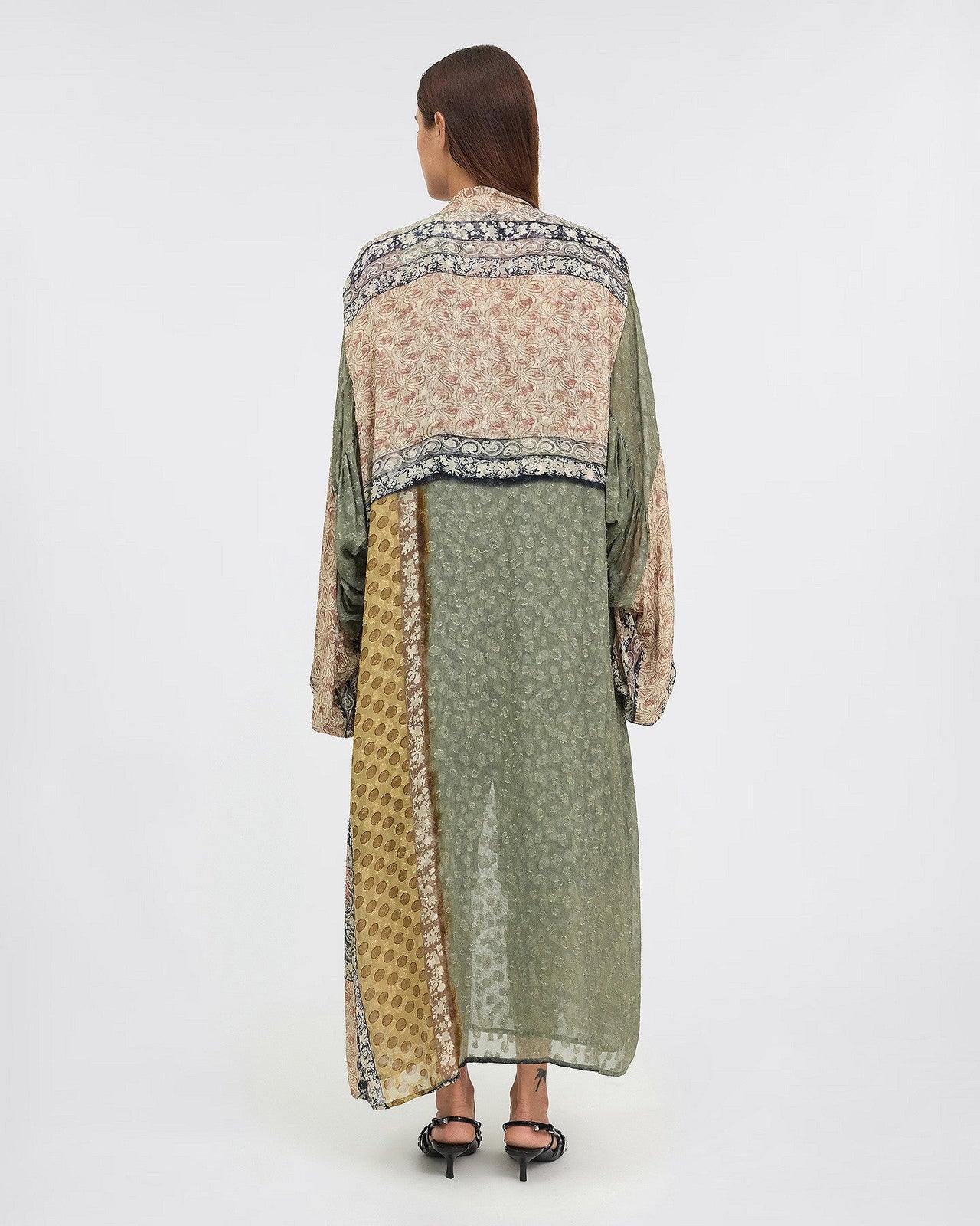Kimono Sacra - Vert : Kimono long en viscose jacquard Mes Demoiselles - Image 4