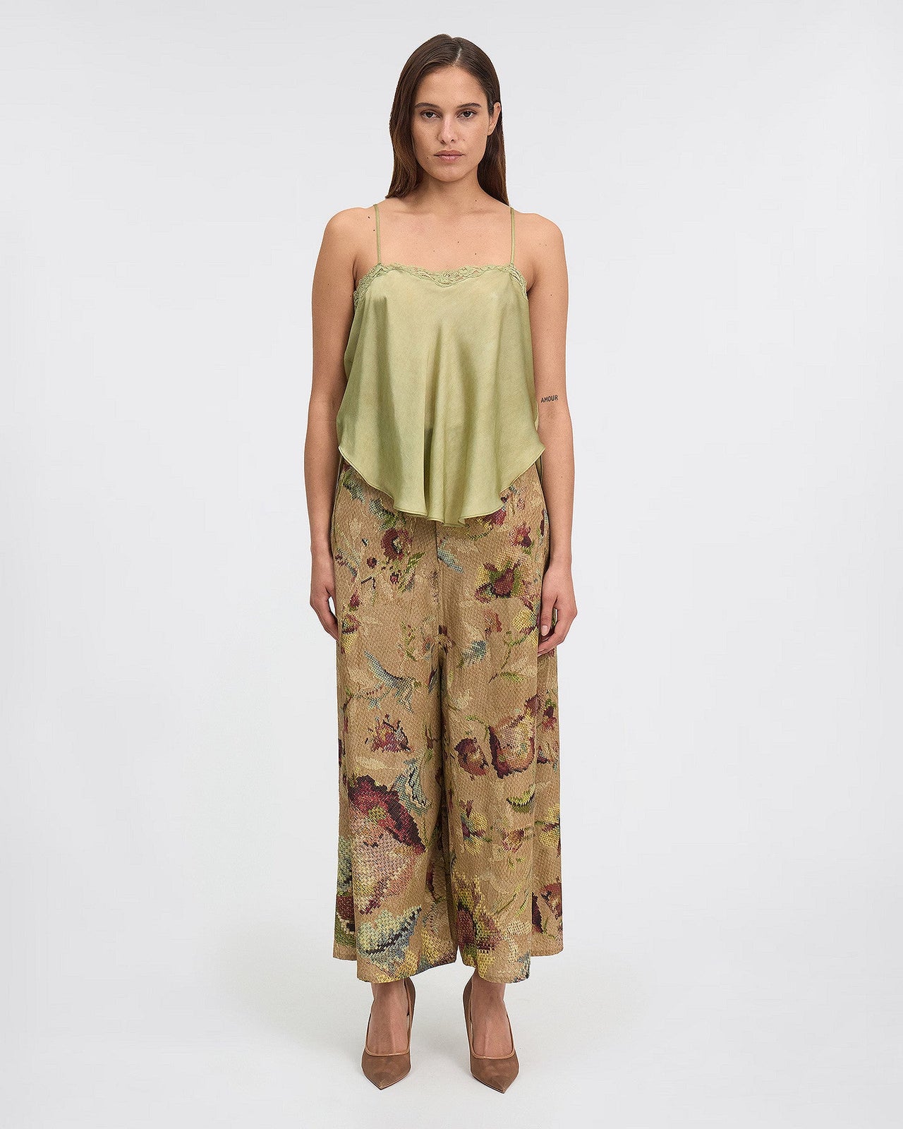 Jupe culotte sur fond d'imprimé floral : Pantalons & combinaisons Mes Demoiselles - Image 1