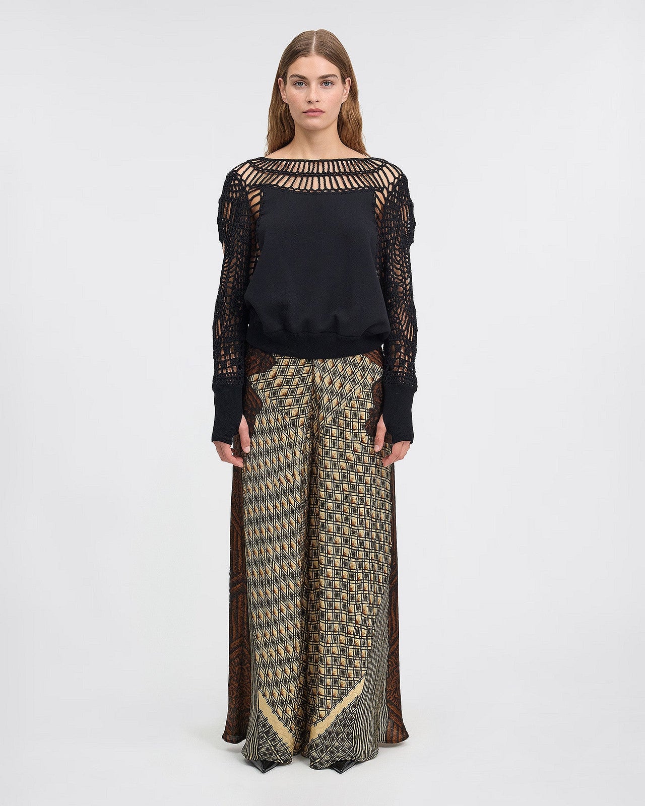 Pantalon large aux imprimés couleurs nature : Pantalons & combinaisons Mes Demoiselles - Image 1