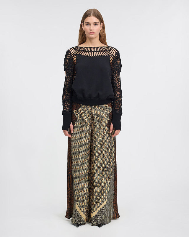 LE PANTALON ASTRA IMPRIMÉ MARRON | MES DEMOISELLES PARIS - Image 1