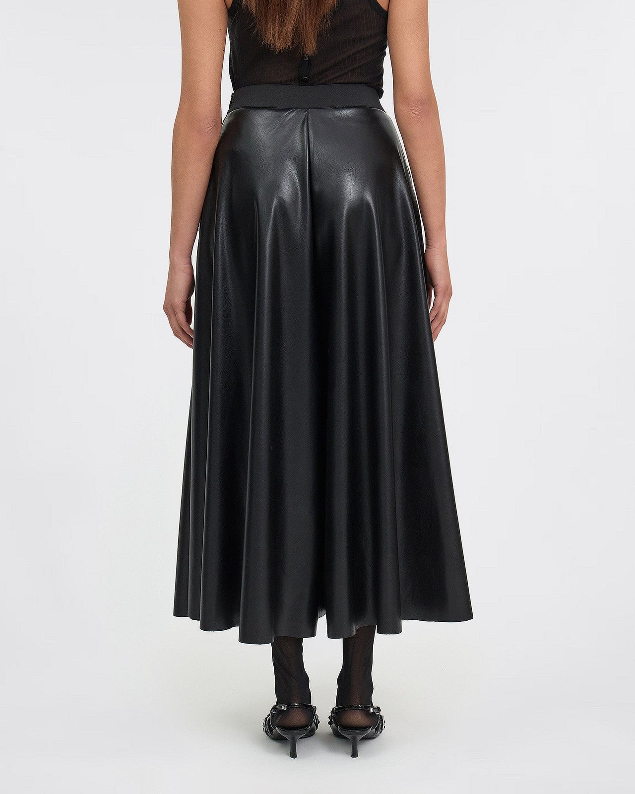 Pantalon Lim - Noir : Jupe-culotte en simili-cuir noir Mes Demoiselles - Image 4