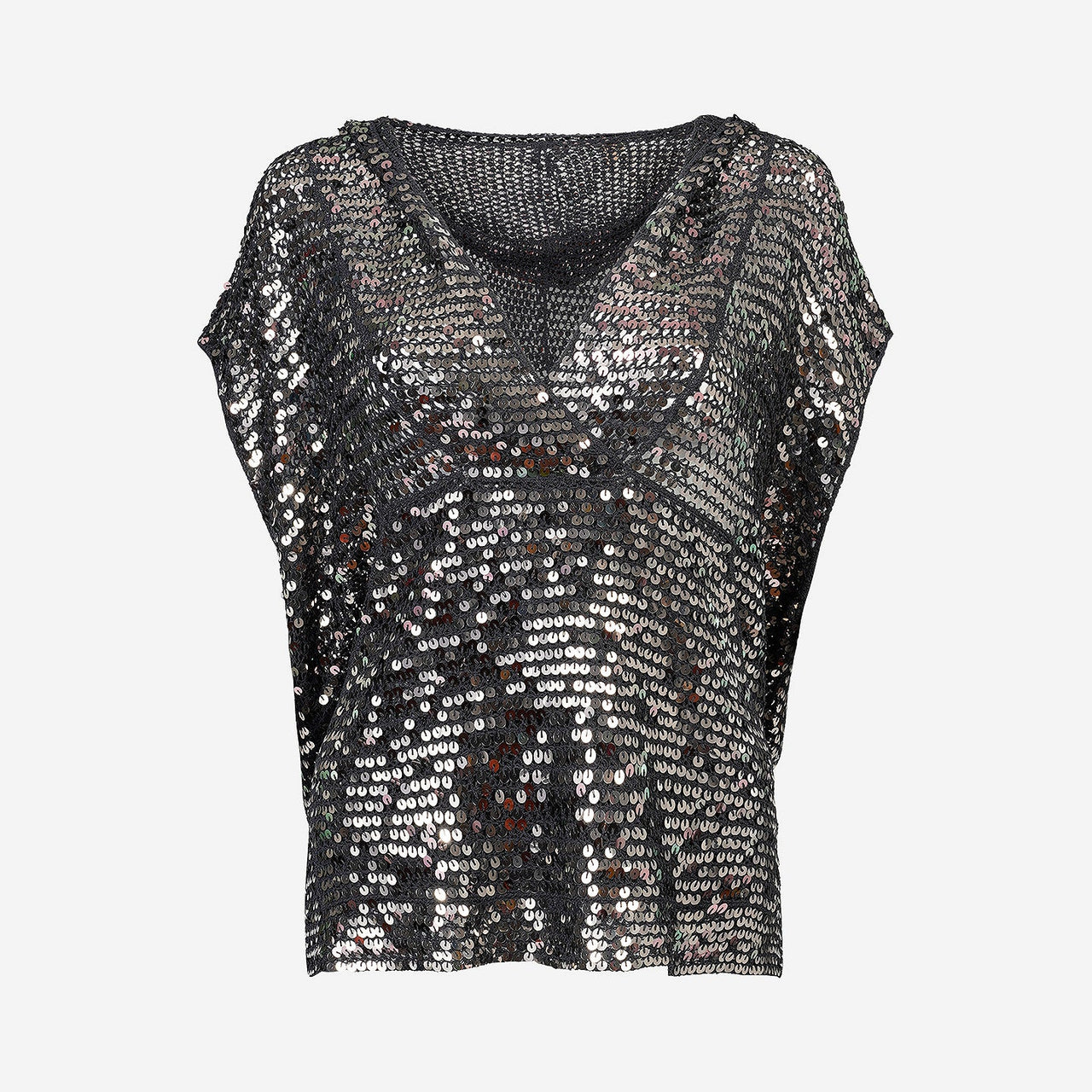 Pull Caspian - Noir : Sweater à capuche en sequins kaki clair Mes Demoiselles - Image 6