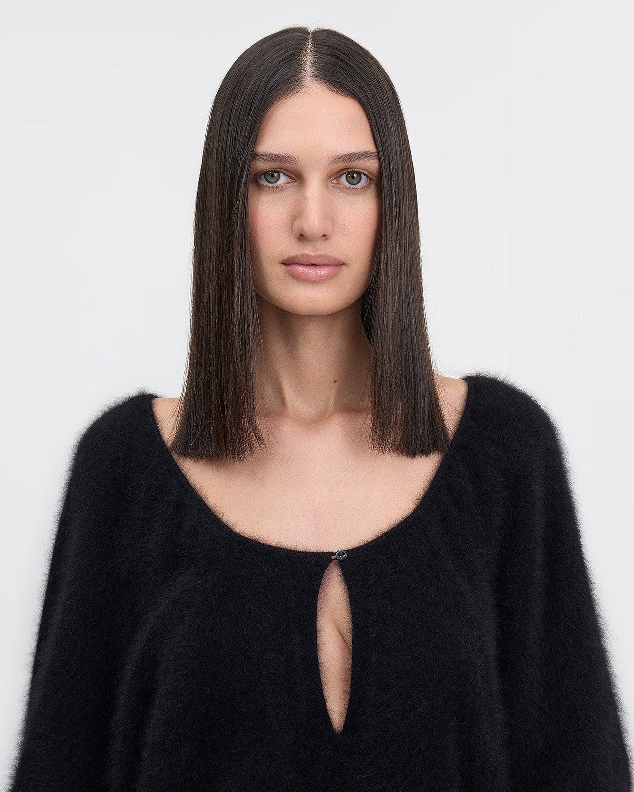 Pull Doil - Noir : Pull féminin en laine de raccoon marron Mes Demoiselles - Image 5