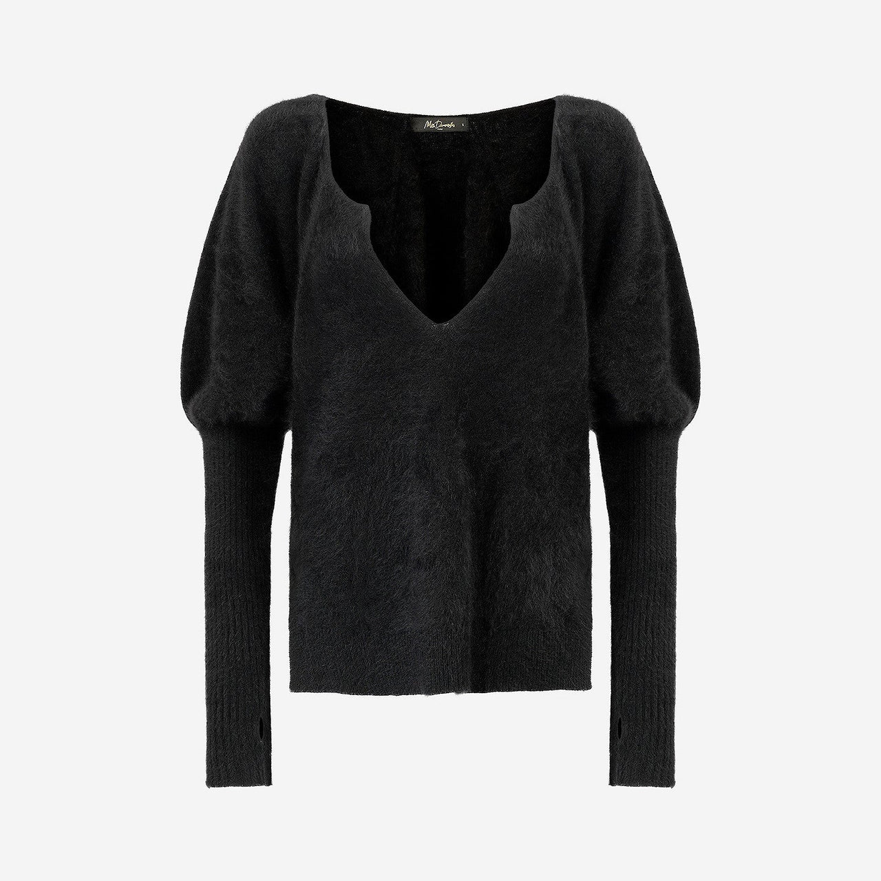 Pull Doil - Noir : Pull féminin en laine de raccoon marron Mes Demoiselles - Image 7