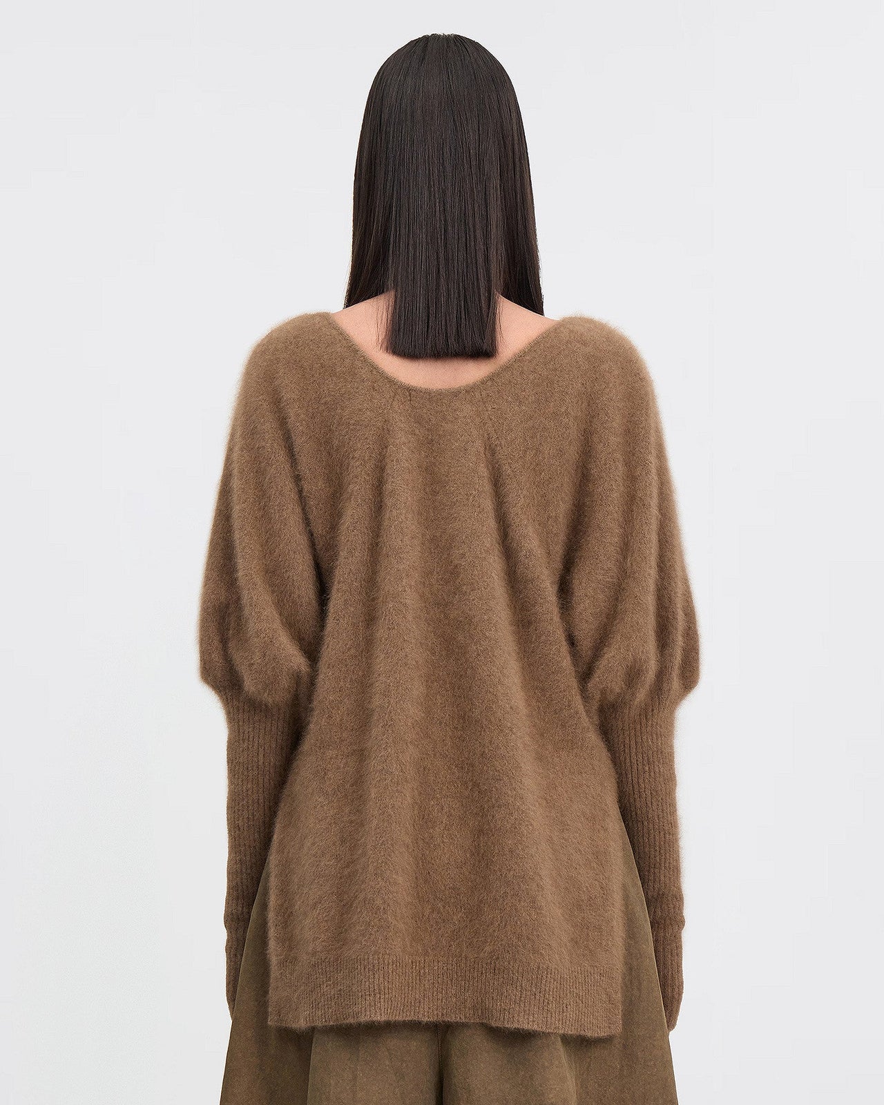 Pull Doil - Marron : Pull féminin en laine de raccoon marron Mes Demoiselles - Image 4