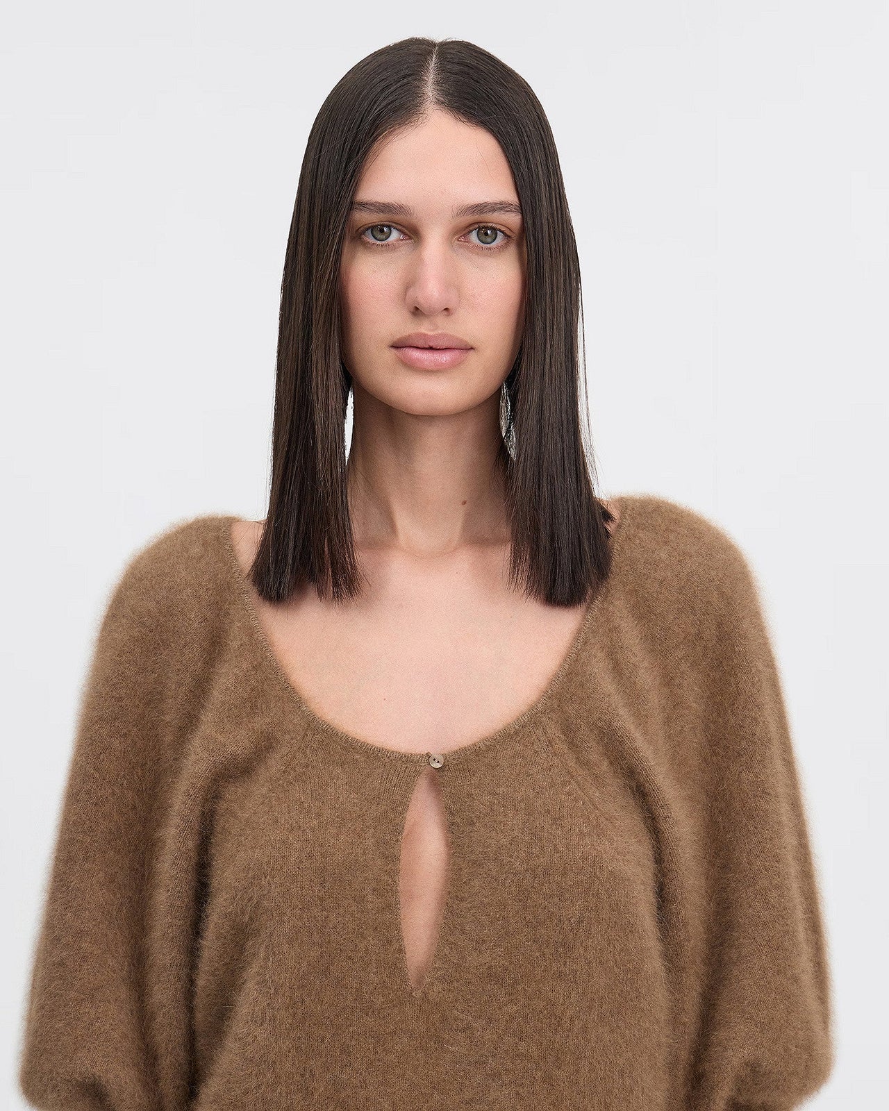 Pull Doil - Marron : Pull féminin en laine de raccoon marron Mes Demoiselles - Image 5