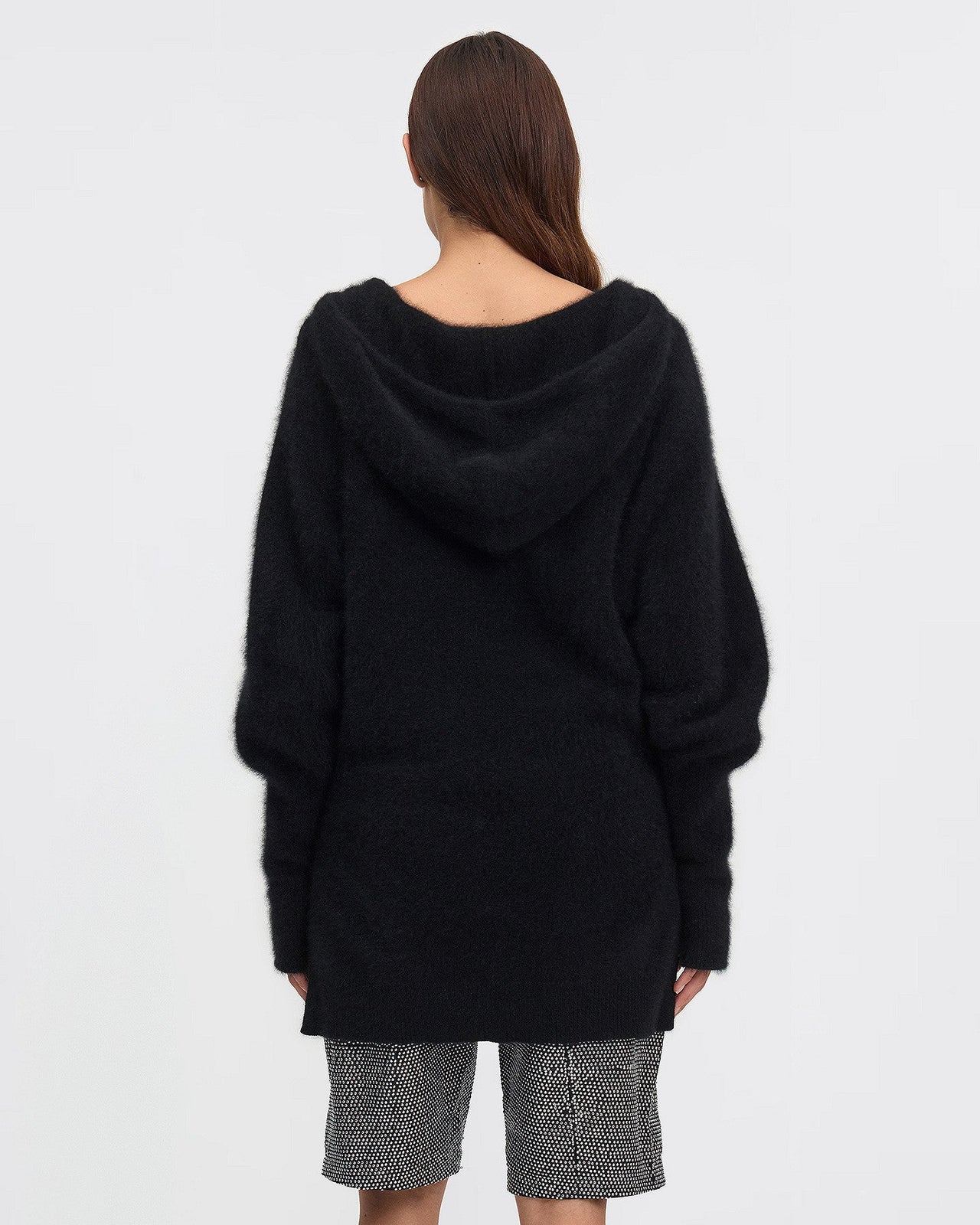 Pull Dolph - Noir : Pull à capuche en maille de raccoon marron Mes Demoiselles - Image 4