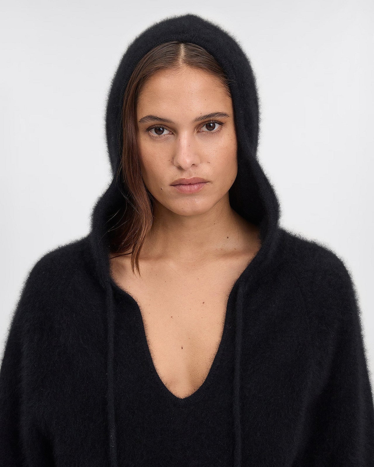 Pull Dolph - Noir : Pull à capuche en maille de raccoon marron Mes Demoiselles - Image 5