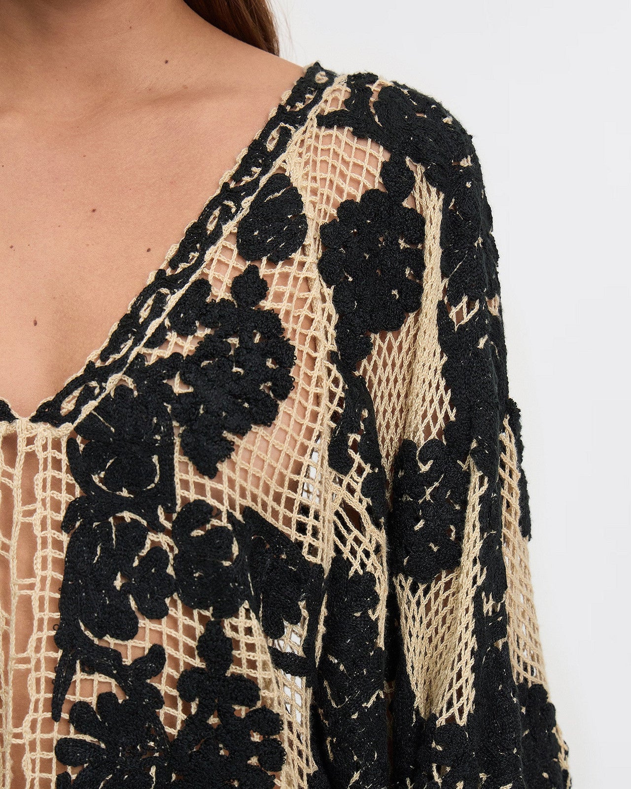 Pull Dreami - Noir : Pull court au crochet noir Mes Demoiselles - Image 6