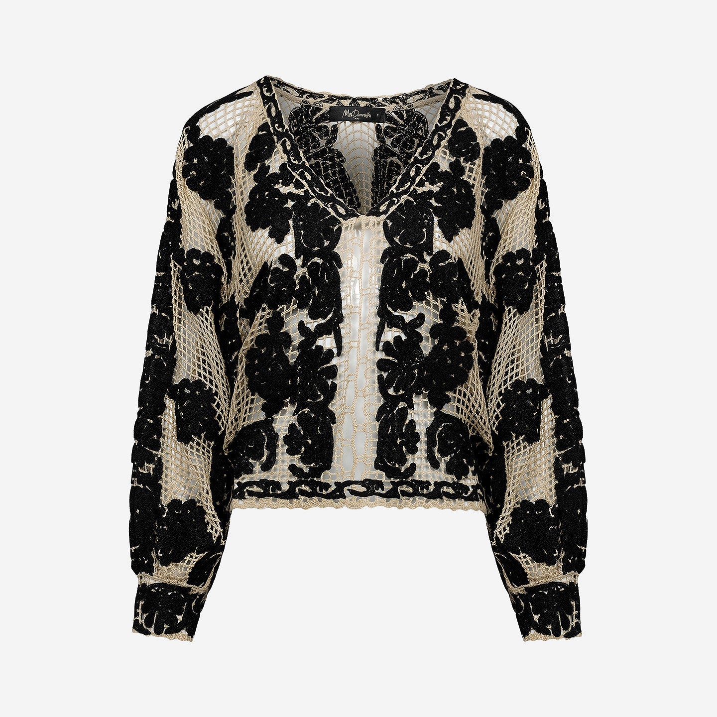 Pull Dreami - Noir : Pull court au crochet noir Mes Demoiselles