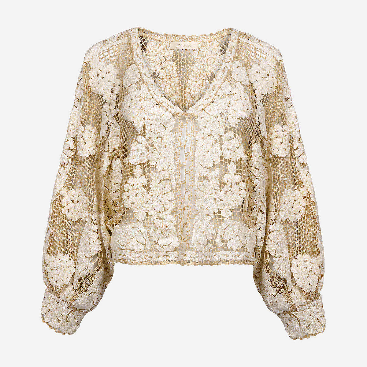 Pull Dreami - Ivoire : Pull court au crochet ivoire Mes Demoiselles