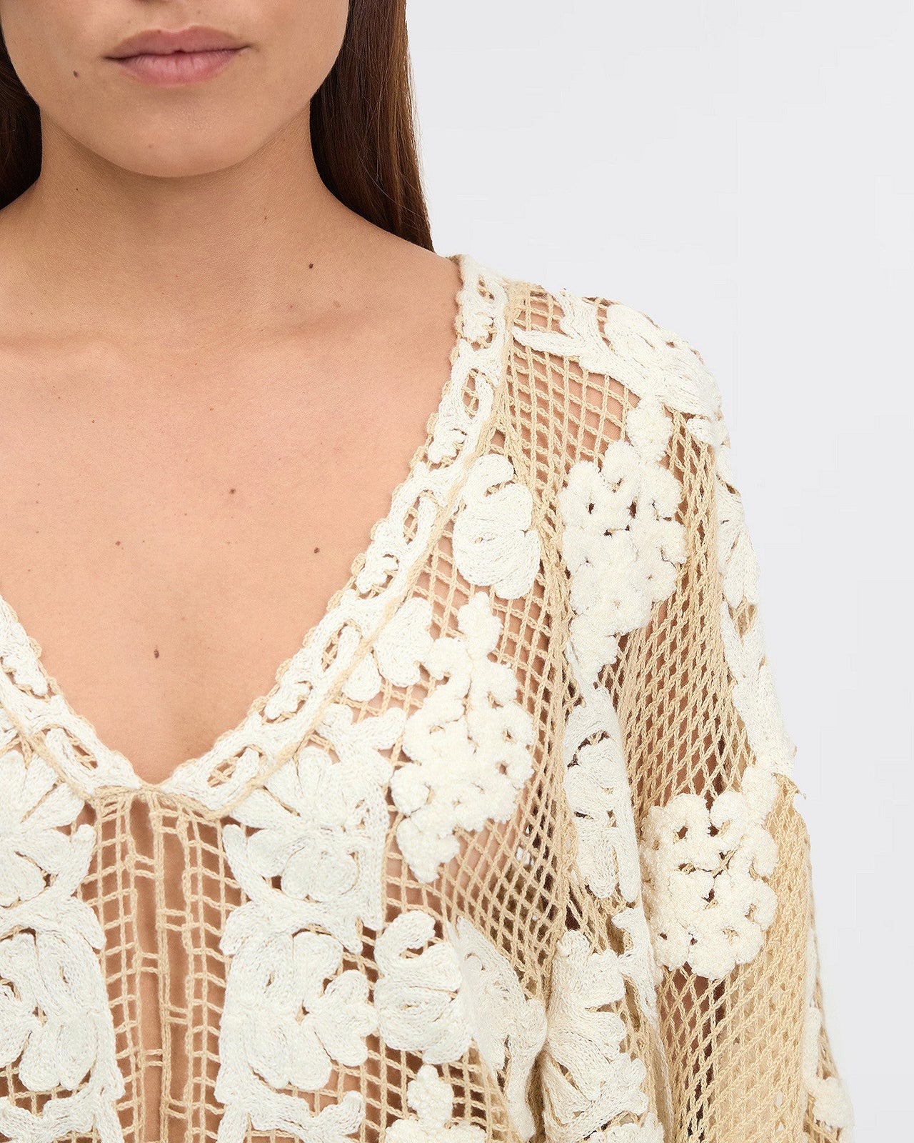 Pull Dreami - Ivoire : Pull court au crochet ivoire Mes Demoiselles - Image 4