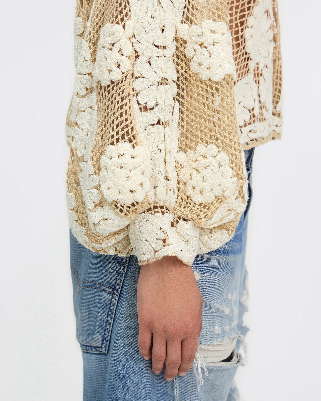 Pull Dreami - Ivoire : Pull court au crochet ivoire Mes Demoiselles - Image 6