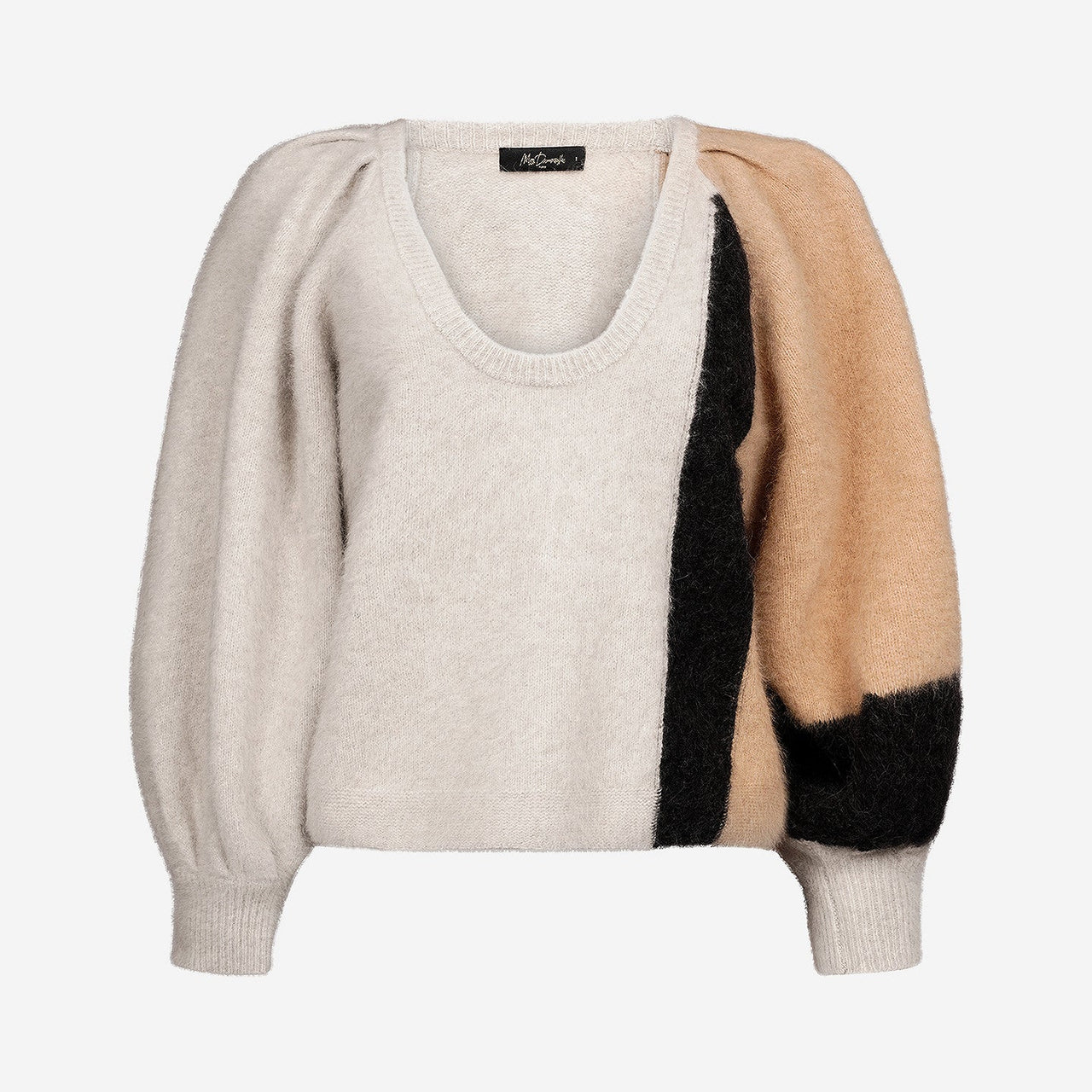 Pull Forden - Ecru : Petit pull court greige avec détails de couleurs Mes Demoiselles - Image 6