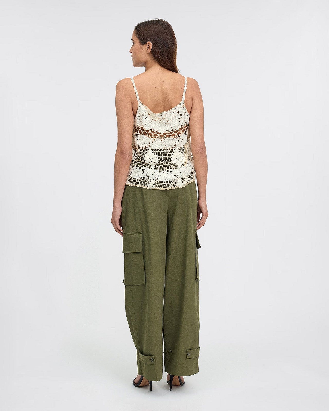 Top Dree - Ivoire : Débardeur à fines bretelles ivoire au crochet Mes Demoiselles - Image 4