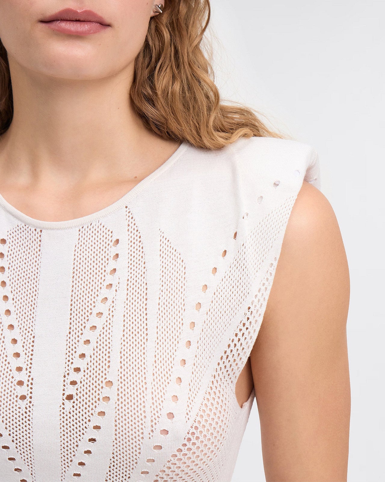 Top Bodhi - Ivoire : Top en pointelle ivoire sans manches Mes Demoiselles - Image 5