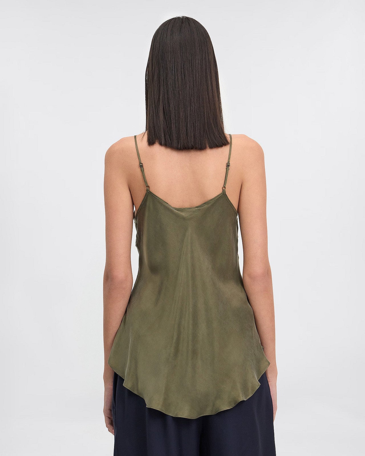 Top Majoris - Kaki : Top turquoise à fines bretelles en cupro mélangé Mes Demoiselles - Image 4