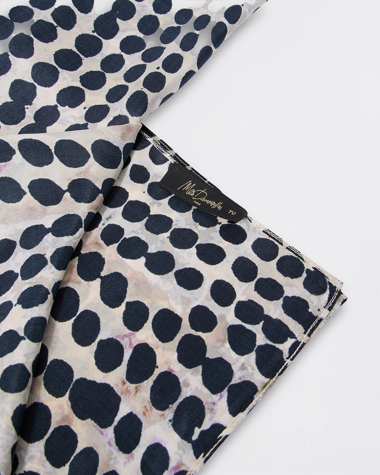 Foulard en soie imprimé gros pois noir : Accessoires Mes Demoiselles - Image 2