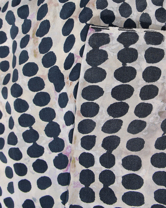 Foulard en soie imprimé gros pois noir - Accessoires Mes Demoiselles - Image 3