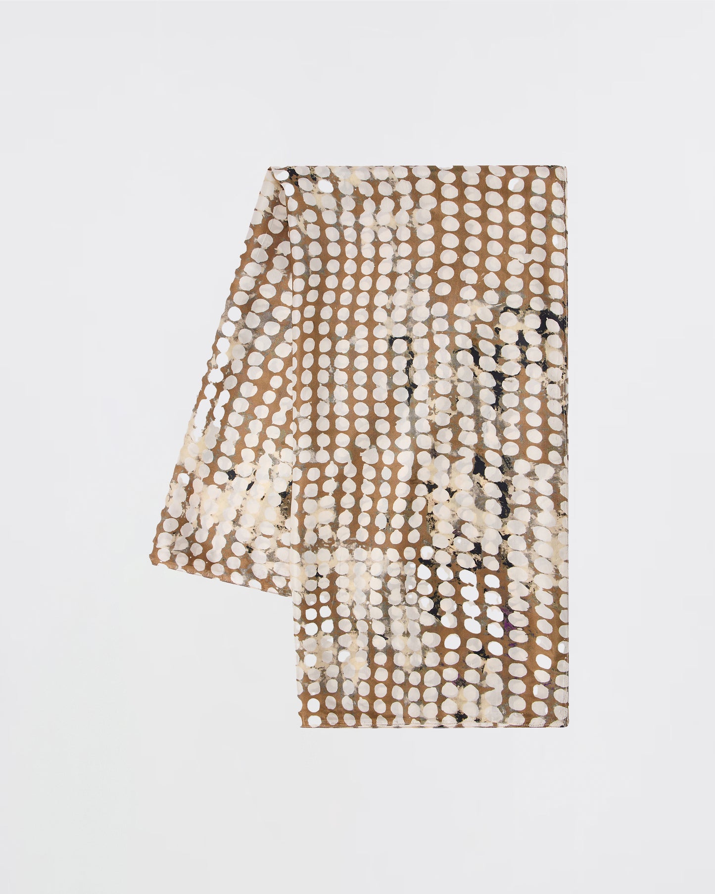 Foulard en soie imprimé gros pois beige - Accessoires Mes Demoiselles