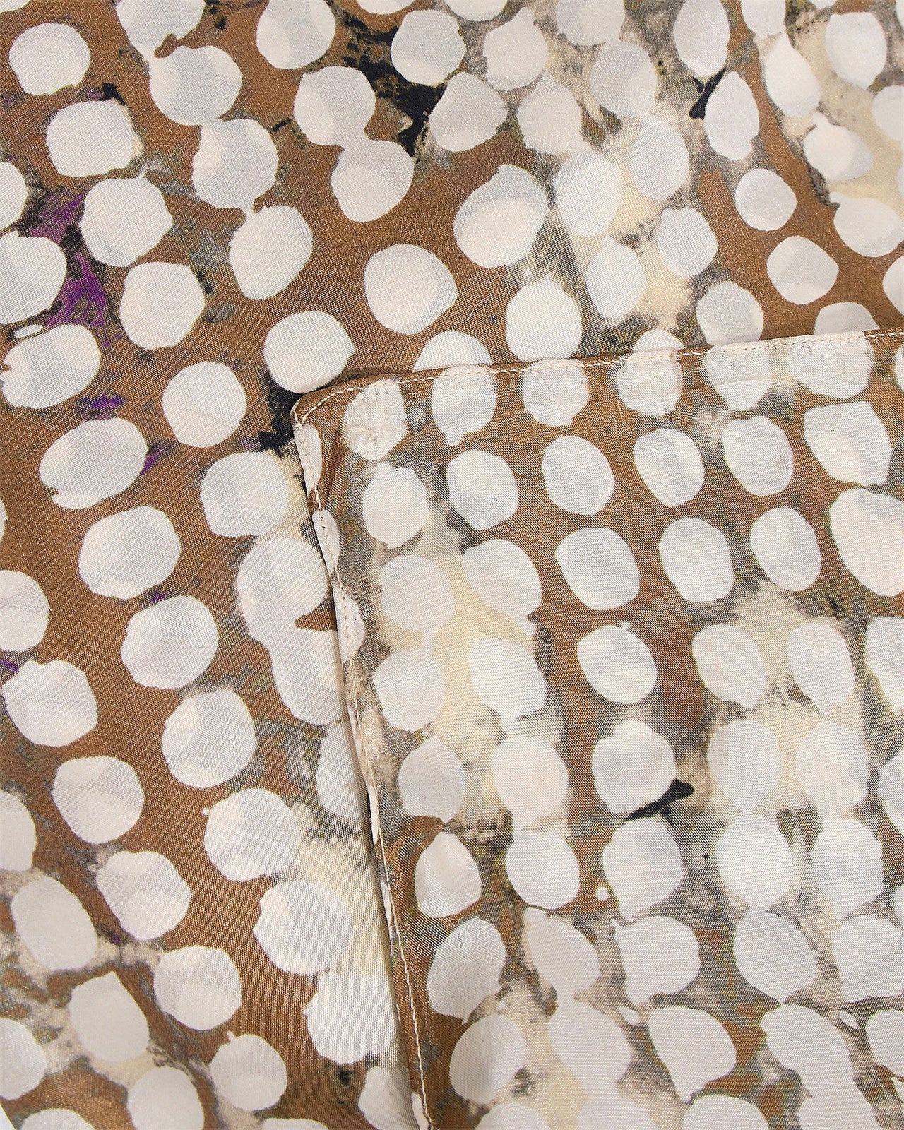Foulard en soie imprimé gros pois beige : Accessoires Mes Demoiselles - Image 3