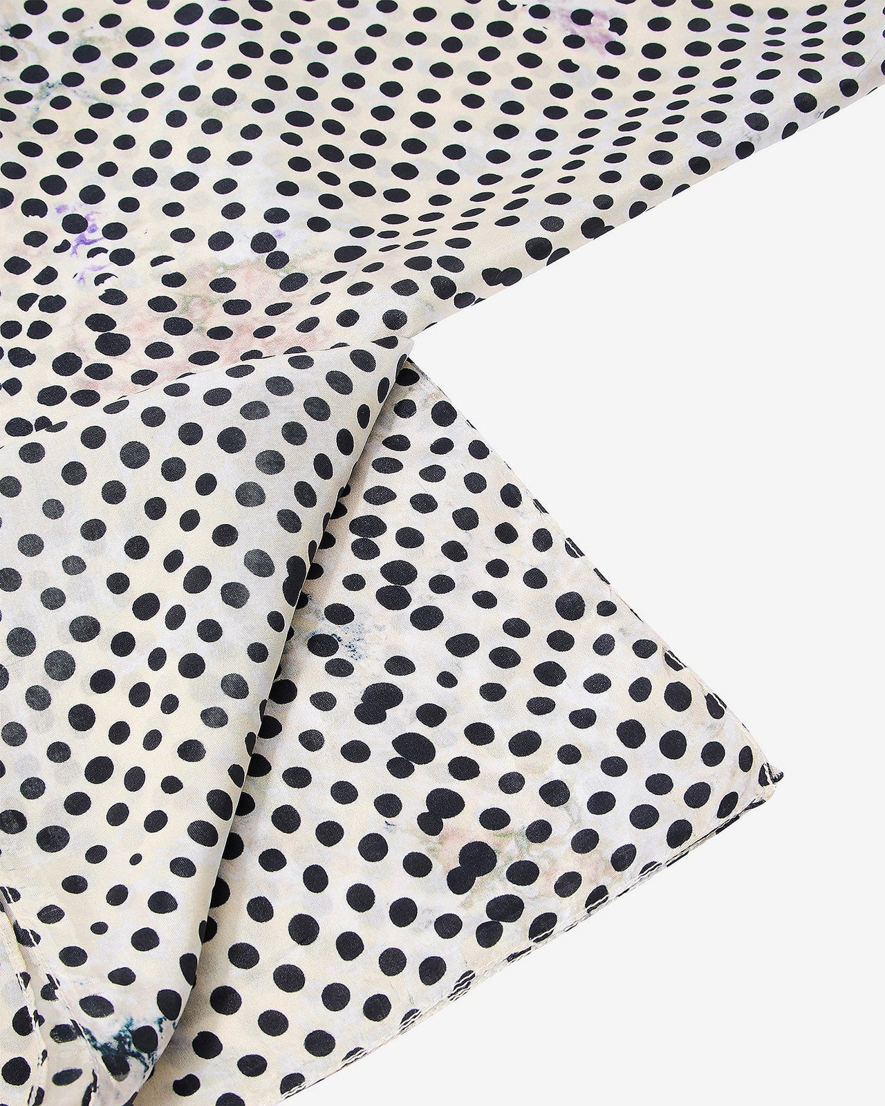 Foulard en soie imprimé petits pois noir : Accessoires Mes Demoiselles - Image 3