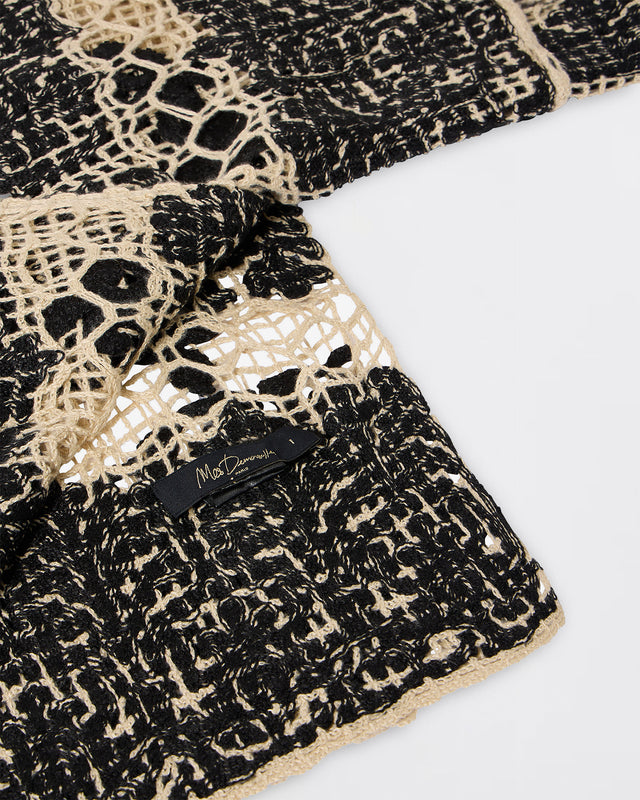 Foulard au crochet effet broderie couleur noire - Accessoires Mes Demoiselles - Image 2