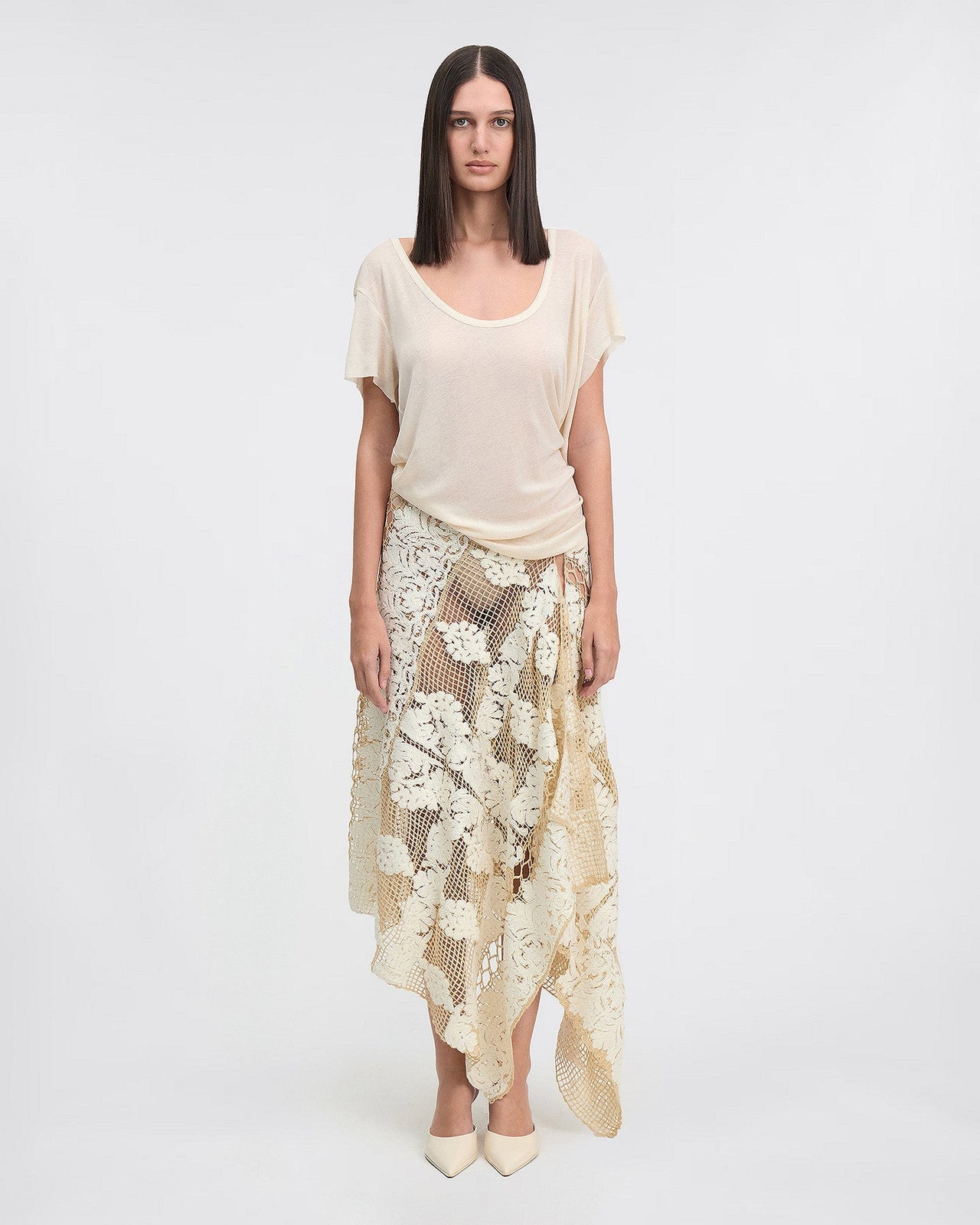 Foulard au crochet effet broderie couleur noire : Accessoires Mes Demoiselles - Image 1