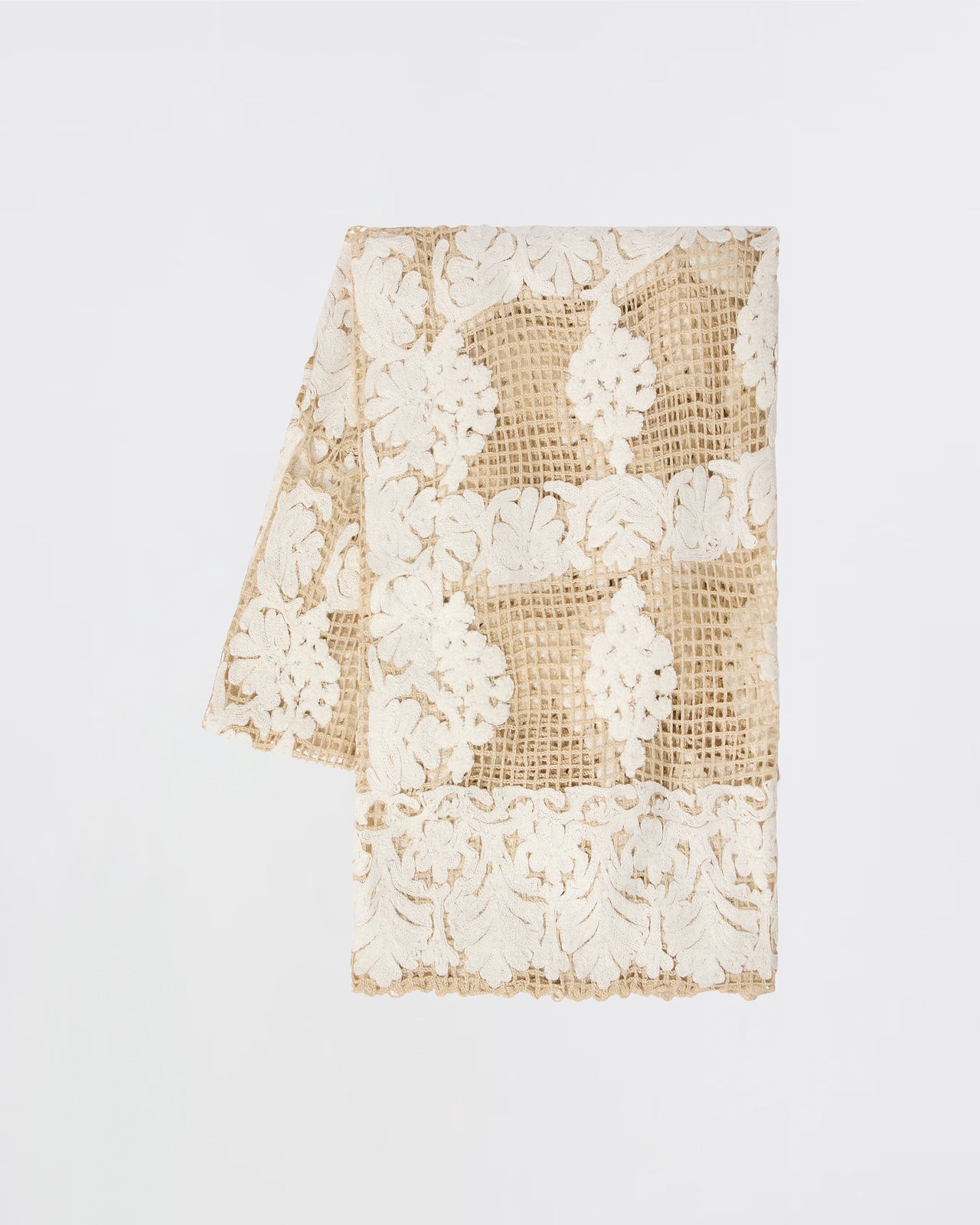 Foulard Dreux - Ivoire : Foulard au crochet effet broderie couleur noire Mes Demoiselles - Image 4