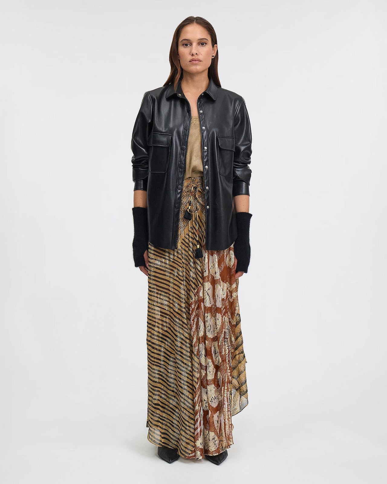 Mitaine en laine de raccoon marron : Accessoires Mes Demoiselles - Image 1