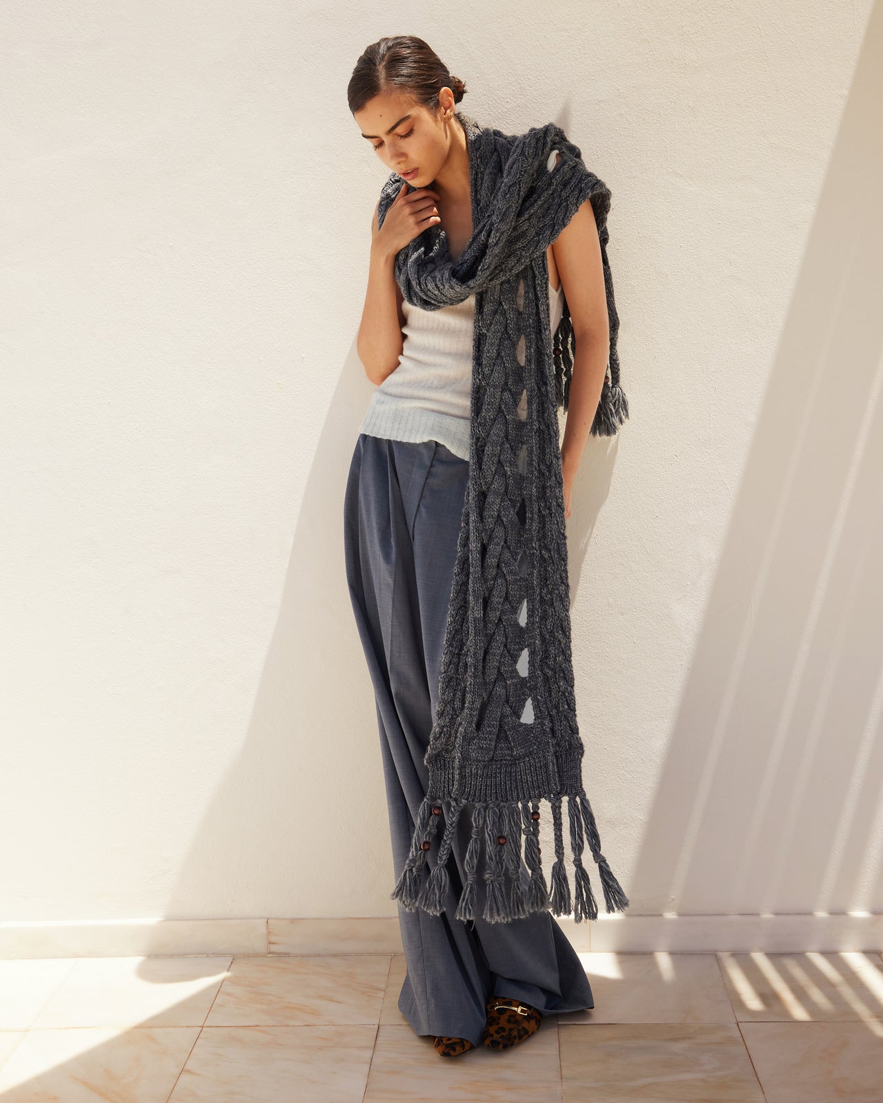 Foulard Manan - Gris - Image 3