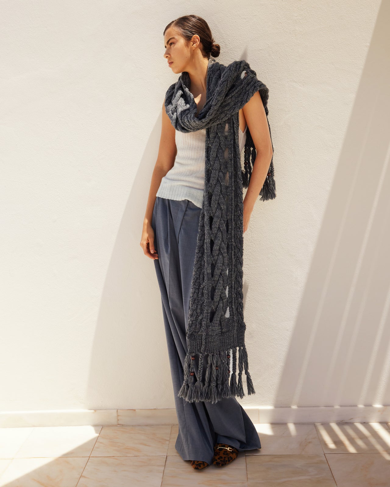 Foulard Manan - Gris - Image 4