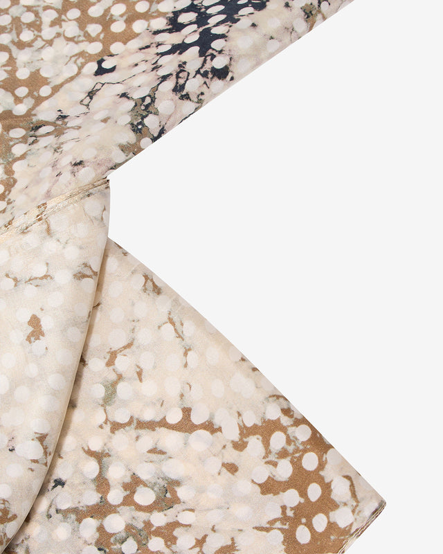 Foulard en soie imprimé petits pois beige - Accessoires Mes Demoiselles - Image 3